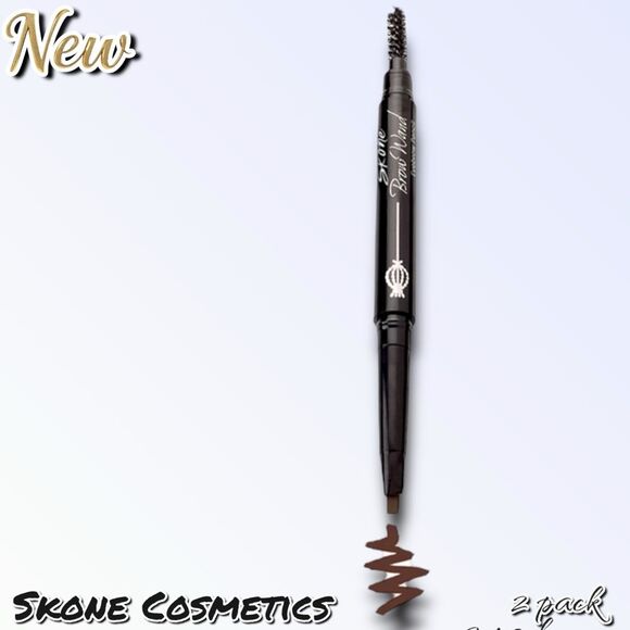 New 2 Pack Skone Cosmetics Eyebrow Brow Wand Pencil Makeup - Chocolate - Picture 2 of 8